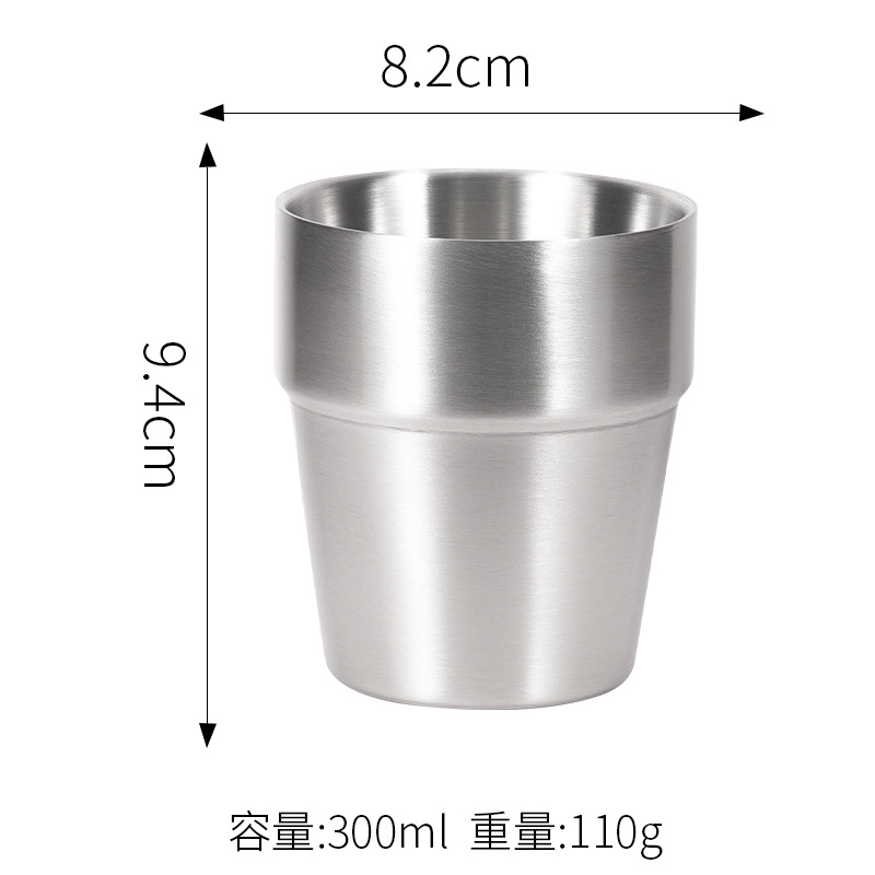 300ML 더블 스텝 컵 (실버)