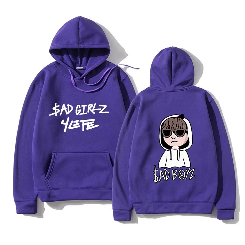 2025 sudadera con estampado de niño triste para hombre, sudadera de hip-hop para niña Harajuku, regalo de música elegante, suelto casual