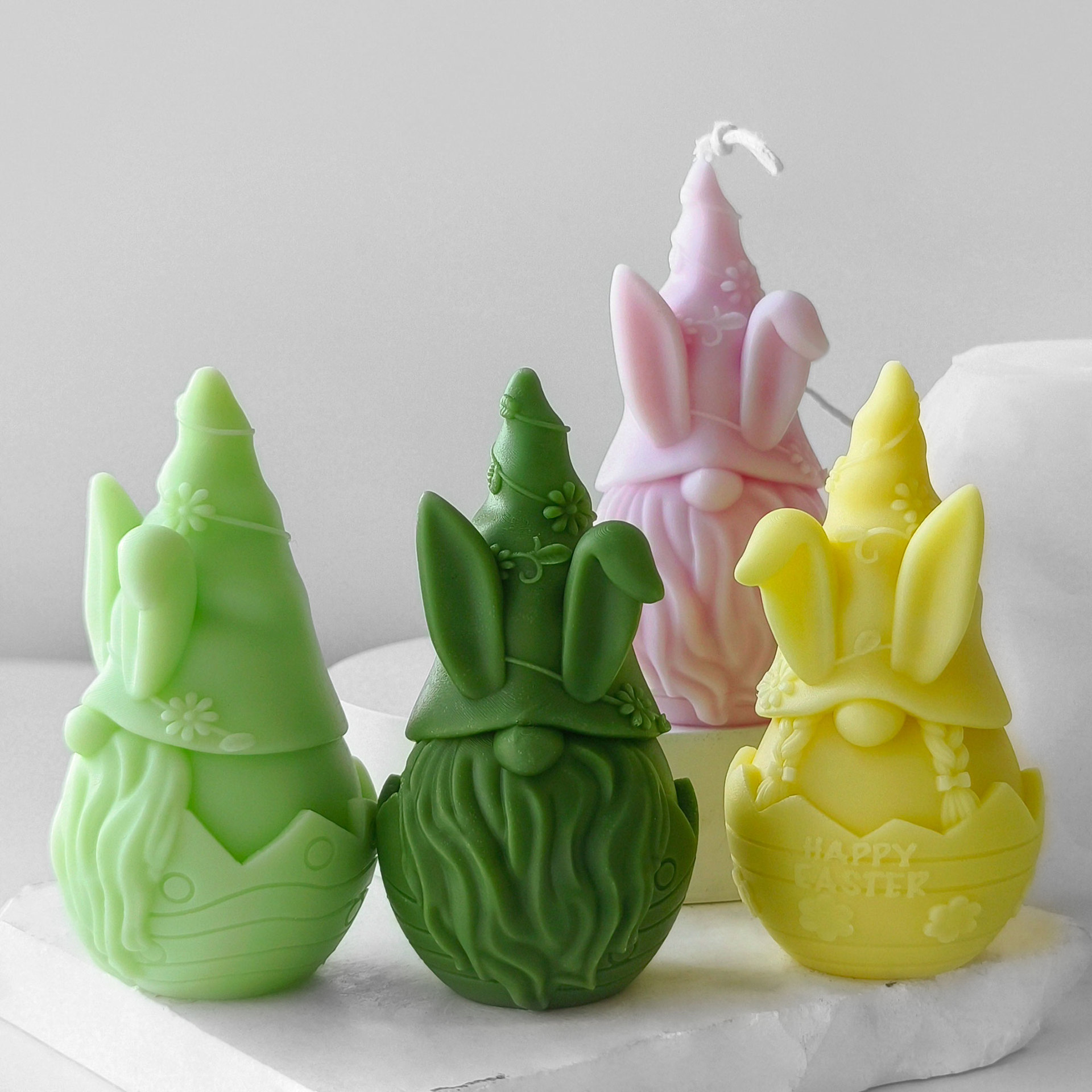 Jiahuimei enano aromaterapia vela molde de silicona DIY Pascua yeso decoración casera hecha a mano jabón abrasivo herramienta