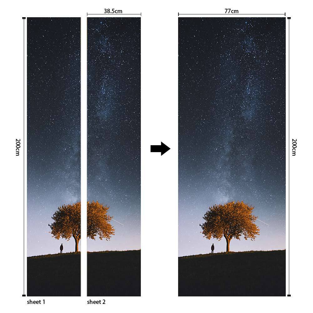 Pegatinas para puertas 3D respetuosas con el medio ambiente, autoadhesivos, fabricantes de origen al por mayor, patrones populares transfronterizos de alta definición, adhesivos para puertas impermeables, a prueba de aceite y antiincrustantes