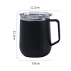 Capacious handle stainless steel with glass, cup, Birthday gift, wholesale