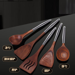 Walnut 304 stainless steel cookware set, thick non-stick pan, spatula, frying spatula, home kitchen soup spoon, rice scoop