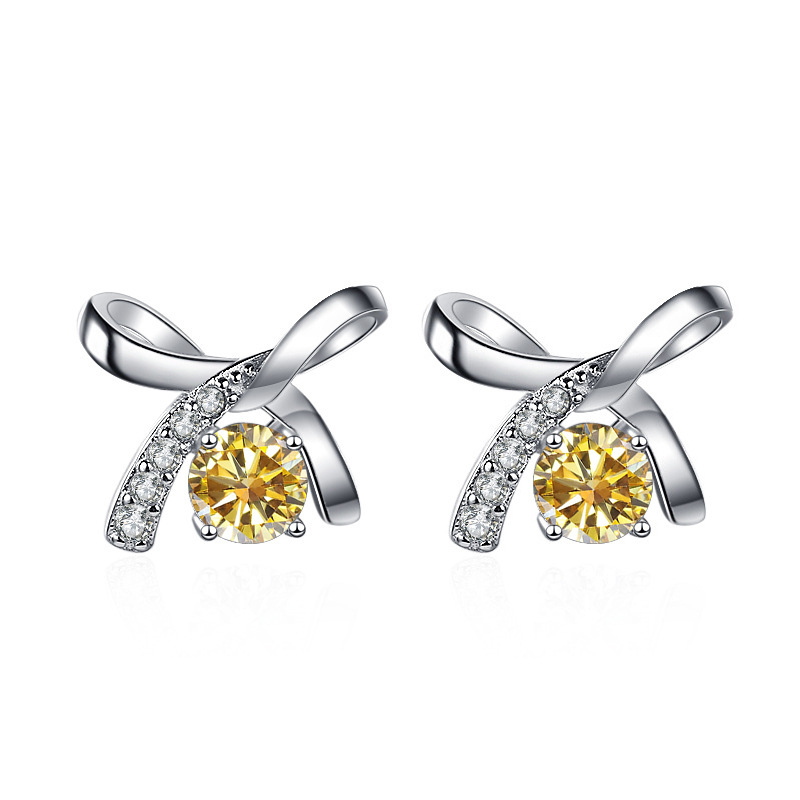 S925 plata esterlina arco pendientes temperamento coreano femenino red joyas de orejas rojas moda regalo de novia para el día de San Valentín