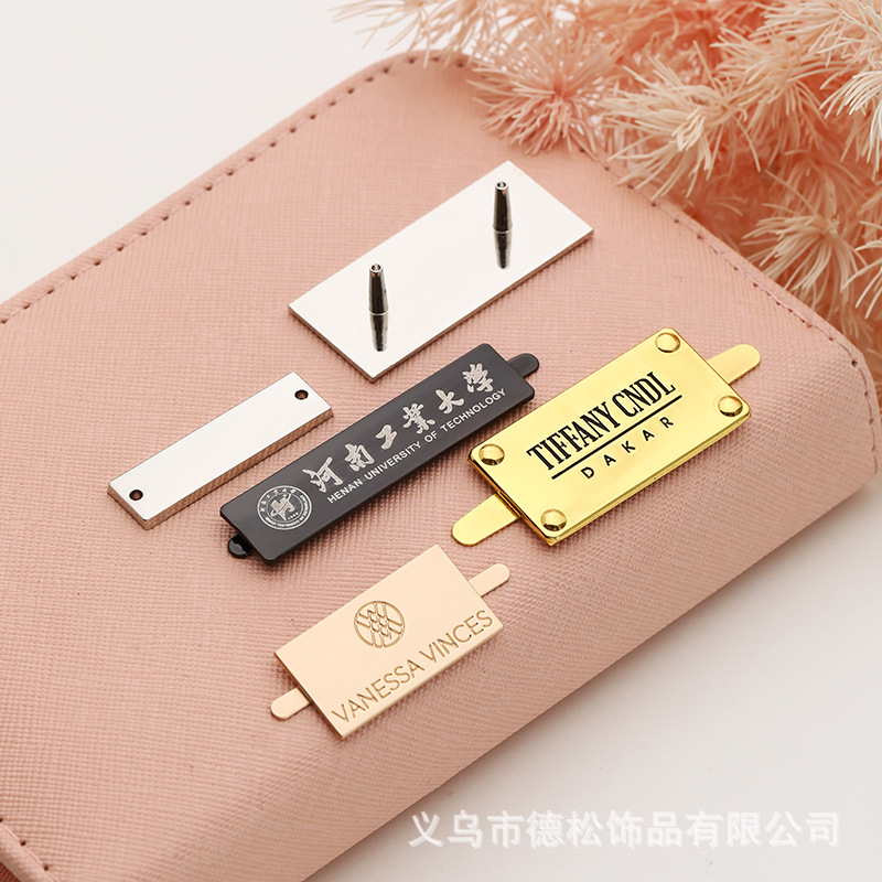 时尚新款箱包金属logo装饰扣锌合金压铸手作标牌前幅装饰五金配件
