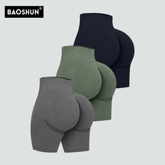 Seamless Western-style yoga pants summer high-waisted running cycling pants yoga shorts women leggings