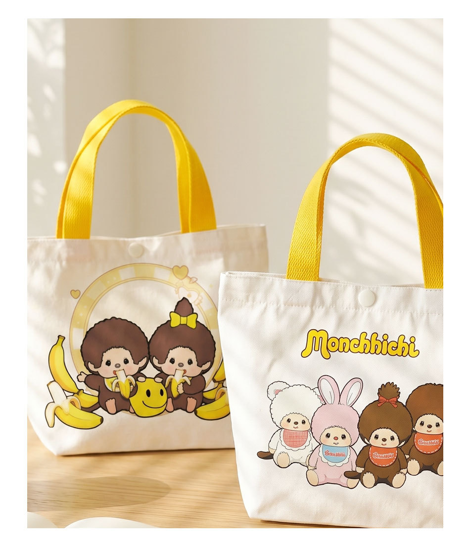 Karikatür Kawaii Canvas Çanta Japon Kore Tarzı Sevimli Baskılı El Çantası Günlük Geniş Kapasiteli Çanta