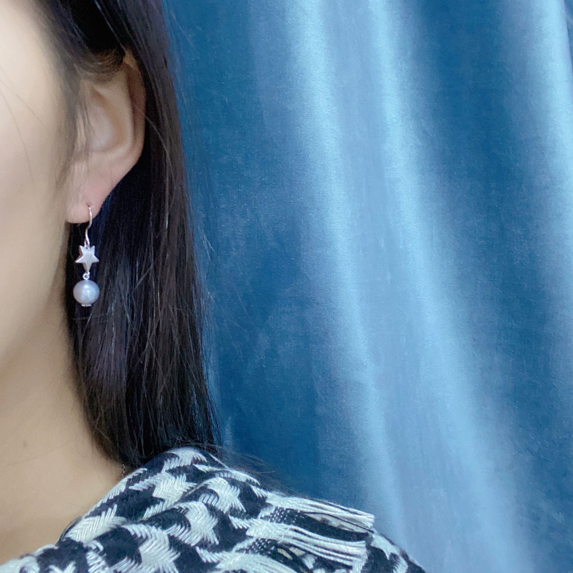 �����¿�С����S925�����������Ұ�ɫԲ��ˮAK���������׹