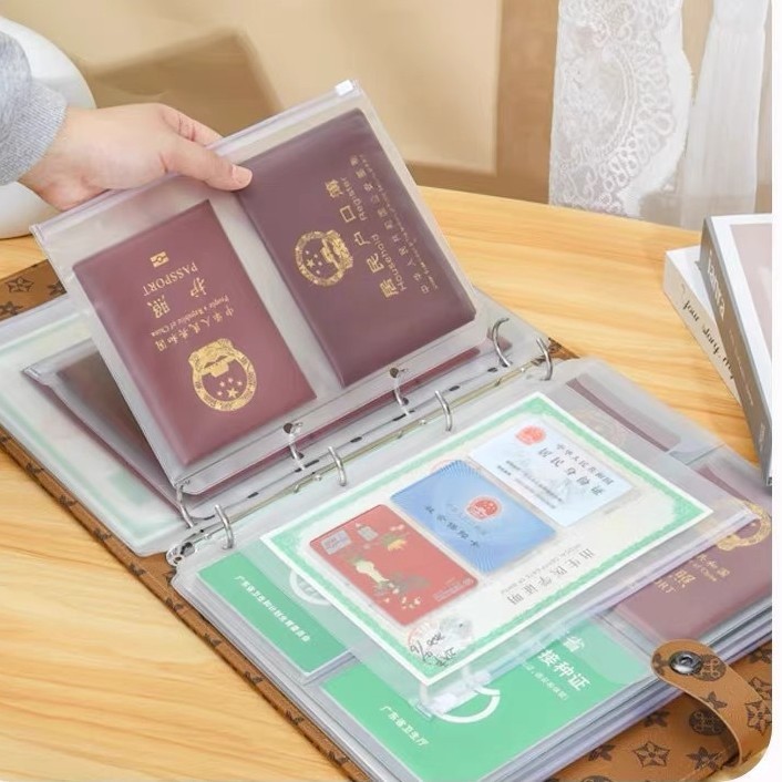 A4证件收纳包活页册疫苗本宝宝出生证明卡包文件户口本护照驾驶证|undefined