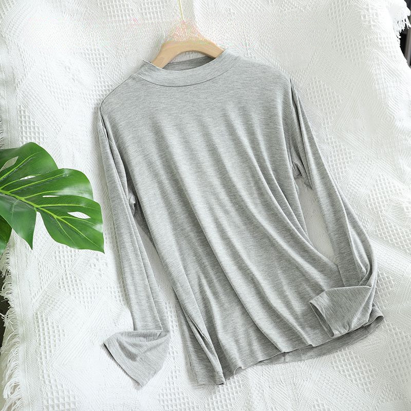 Small Turtleneck Autumn Coat, Modal Cotton Half Turtleneck, Bottoming Inner Wear Pajamas to Protect Cervical Spine, Loose and Large Size for Both Men and Women