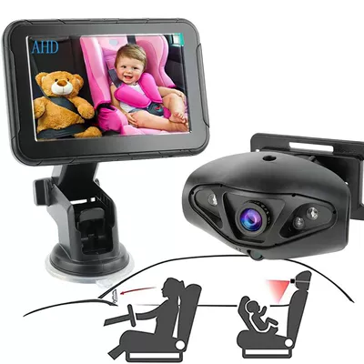 Cross-border new 5-inch private model HD 800*480 car baby monitor HD 1080p baby camera (Car display)