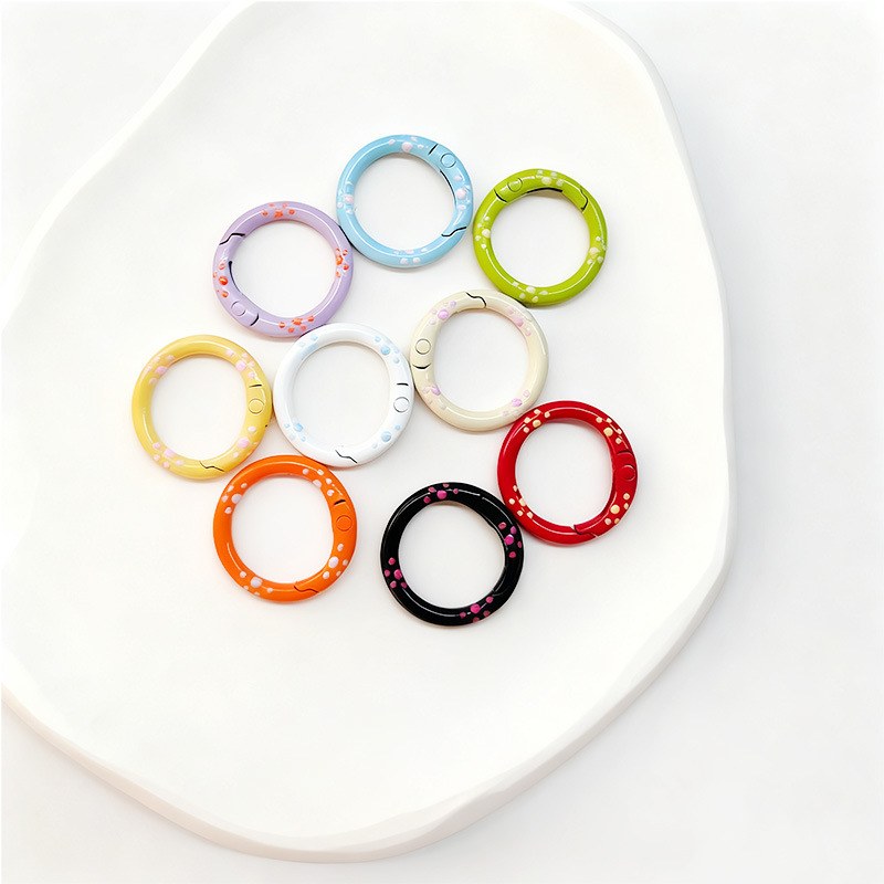 彩色合金圆形猫爪弹簧扣饰品挂件钥匙扣DIY材料配饰手机链小配件