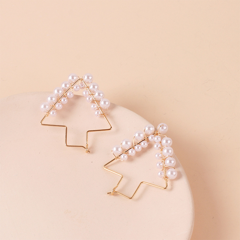 3g Weight Earrings Classification Wedding, Travel Occasion Women'S Gender Gold Color Fashion Geometric Arrow Tassel Pearl Earrings 5
