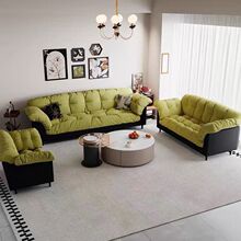 布艺沙发客厅复古新款小户型现代简约双人出租房卧室直排懒人沙发