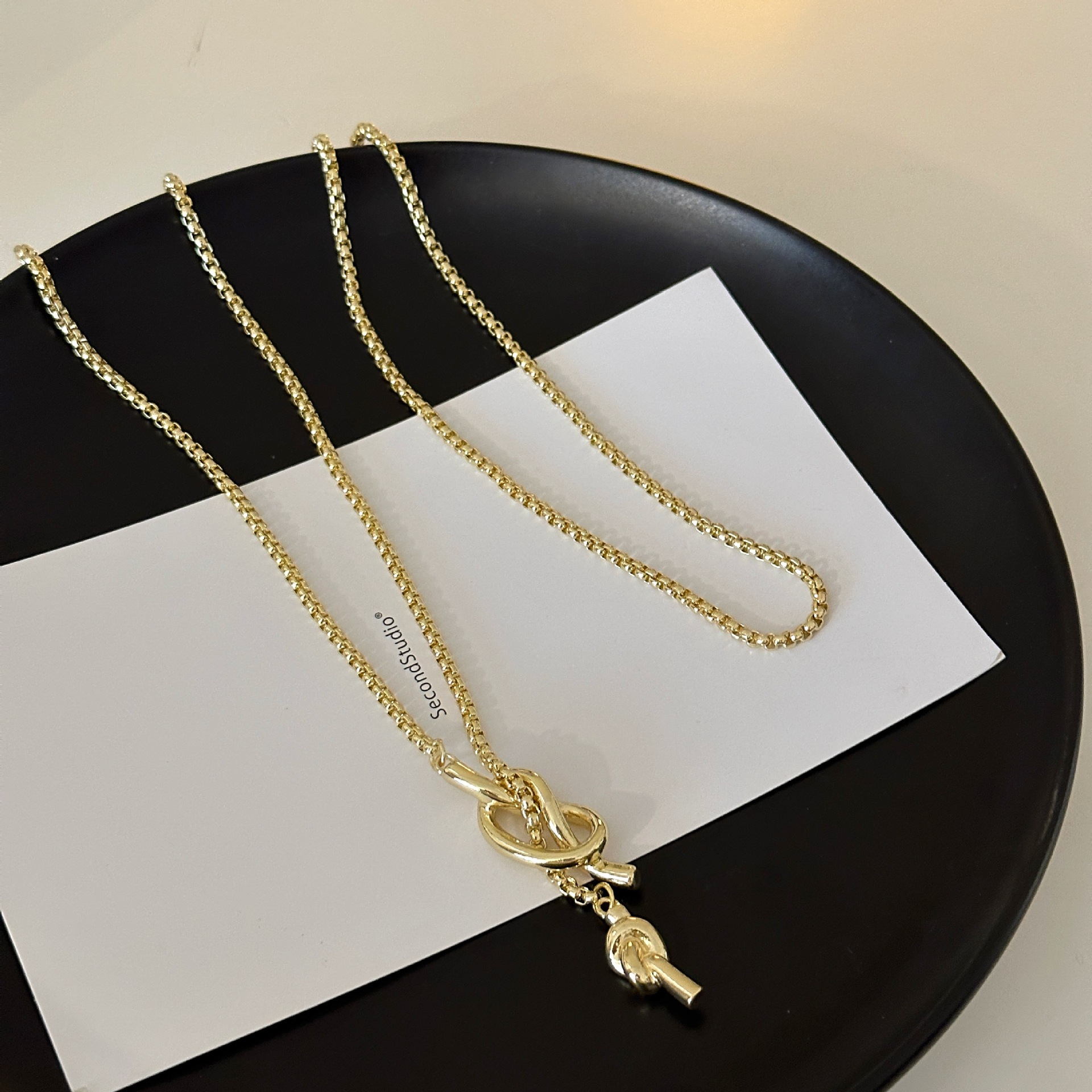 Wholesale Jewelry Elegant Simple Style Tassel Knot Alloy Sweater Chain display picture 2