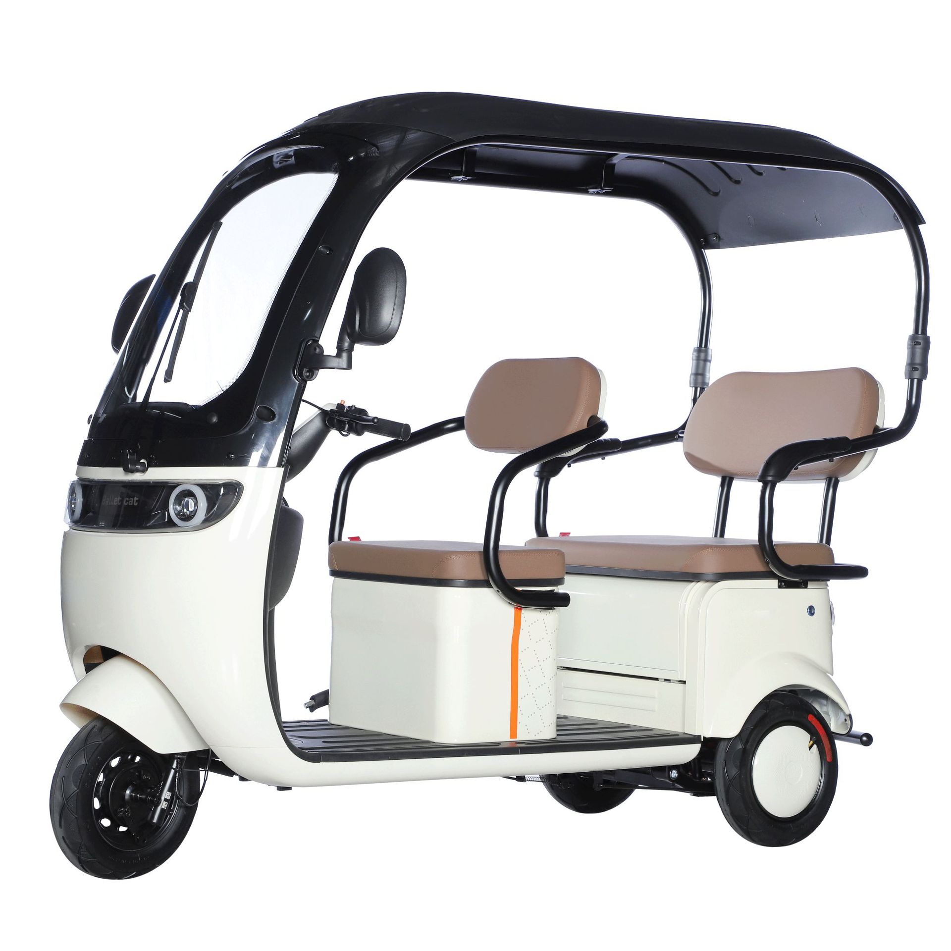 Nuevo triciclo eléctrico semi-cerrado de dos filas de tres asientos cubierta de automóvil a prueba de lluvia doméstico de tres ruedas de baterías de ocio