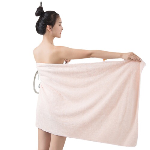 Cartoon embroidered coral velvet bath towel, wedding gift, return gift, soft absorbent towel for mother and child, one-piece drop shipping