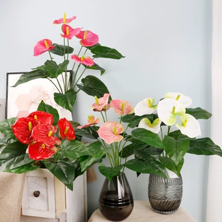 仿真绿植红掌 迎春把束绿萝花乔迁家居 塑料装饰绿萝花仿真花盆栽