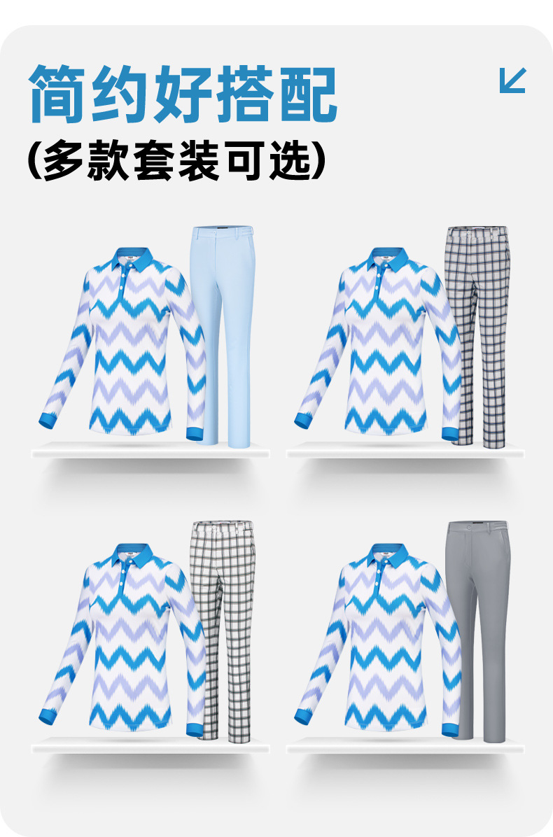 Áo polo dài tay đồng phục golf in logo miễn phí — Bộ đồ caddie nữ [Quần trên màu xanh nhạt] YF848 KUZ210/209, Bộ đồ caddie nữ [quần áo màu xanh nhạt] YF851 KUZ210/209, Bộ đồ cùng mẫu cho nam tùy chỉnh, Bộ đồ caddie nữ [quần áo màu xanh] YF850 KUZ210/209 chi tiết 28