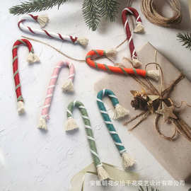 北欧手工创意圣诞节小饰品橱窗装饰圣诞树圣诞拐杖节日装扮墙饰