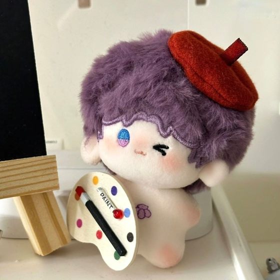 Deep Sky Peripheral Qiyu Attributes 10cm Cotton Doll Star Fan Cute Girl Heart Creative Doll Material Package