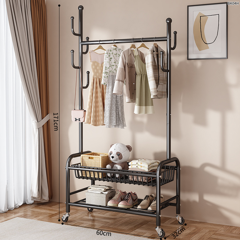 Percha de secado piso dormitorio balcón doméstico colgar ropa percha de sombrero plegable simple interior móvil barra de secado de ropa