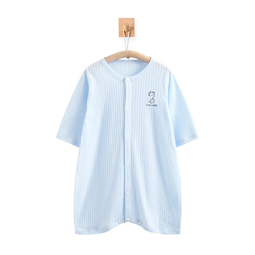Baby Autumn Sleepwear Thin for Boys and Girls, Air-Conditioned Room Anti-Kick Belly Protection Onesie, Pure Cotton Long Sleeve Pajama for Baby Boys