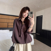 实拍~“心电感应”满足通勤与约会的衬衣秋季半开襟衬衫女装新款
