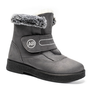 25 New Cotton Shoes Imitation Rabbit Fur High-Top Cross-Border Warm Women's Snow Boots Velcro Velvet Women's Boots Casual Women's Shoes