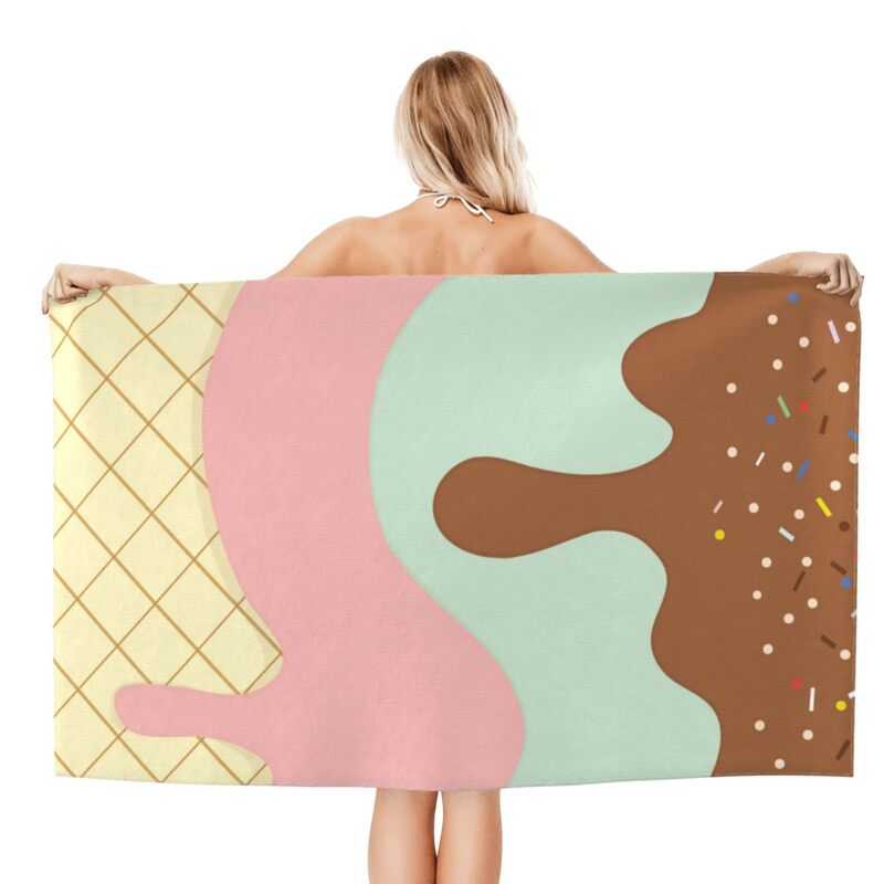 Cross-border sweet ice cream beautiful beach towel quick-drying swimming bath towel sports fitness towel factory direct sales