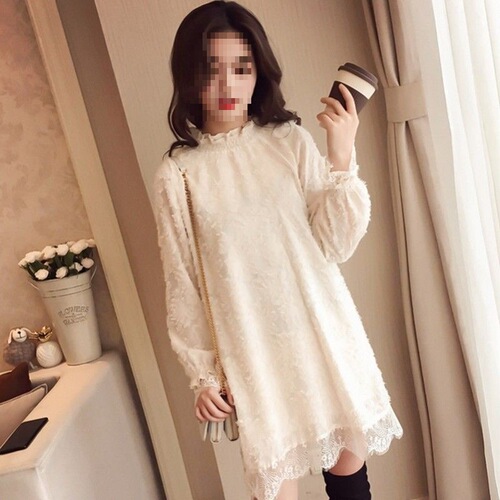 Lace Camisole Top for Women, Mid-Length, Autumn/Winter Korean Style, Fashionable, Sheer Net Blouse for Layering, Casual Women's Top