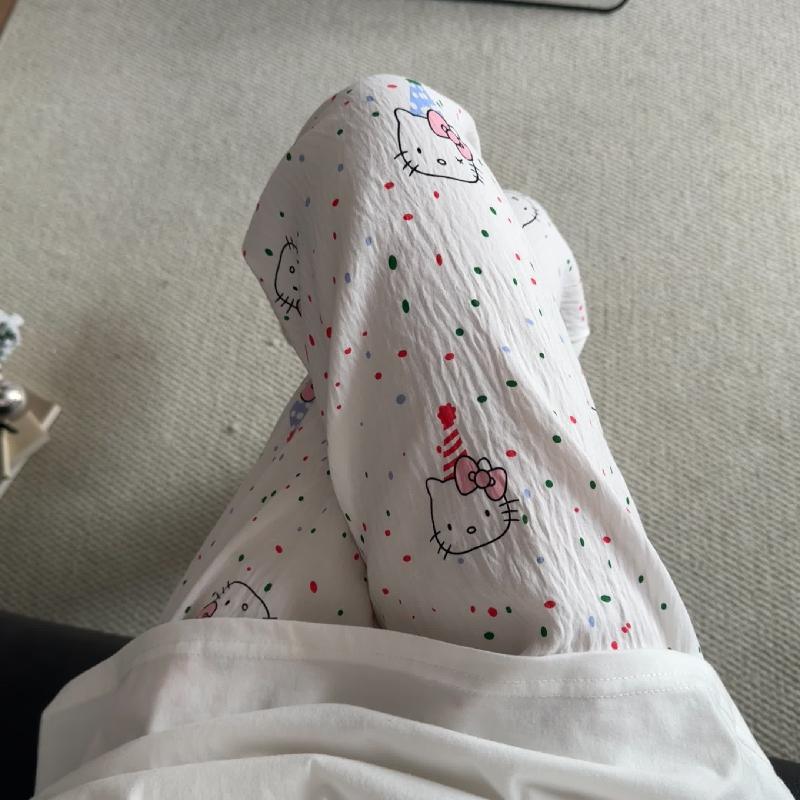 Primavera y verano · Pantalones de pijama casuales para mujeres pantalones a prueba de mosquitos rojos en línea 2025 nuevos pantalones caseros para llevar