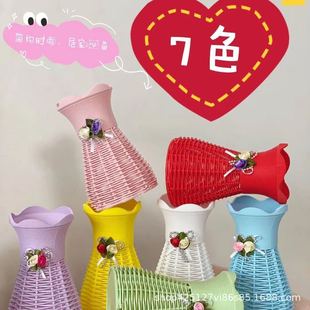 Plastic Flower Basket Anti-rattan Design Durable and Unbreakable Simulation Flower Vase