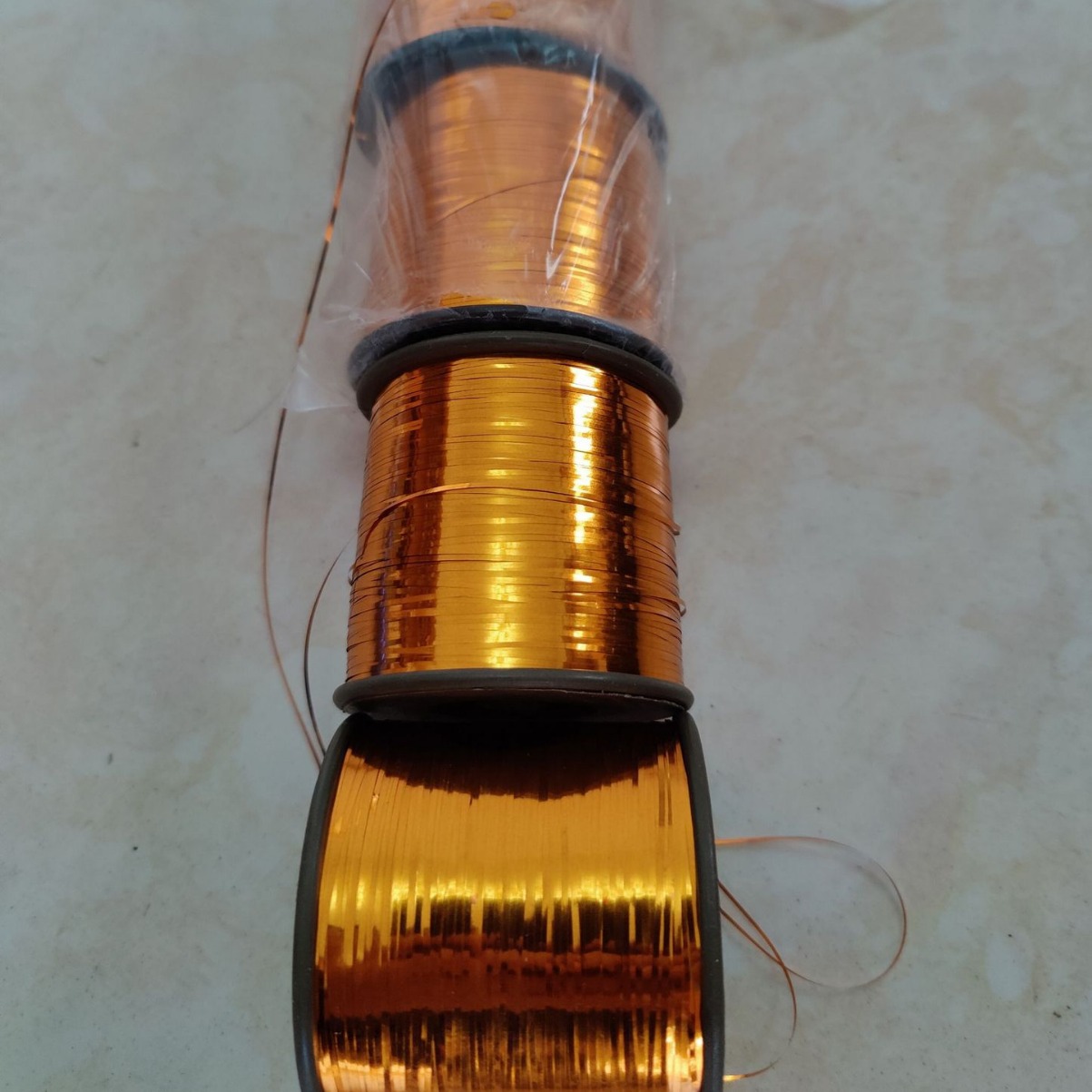 浅蓝闪光彩线卷线圈藏蓝金属丝线玫瑰金金属丝绕线圈散装金色碎丝