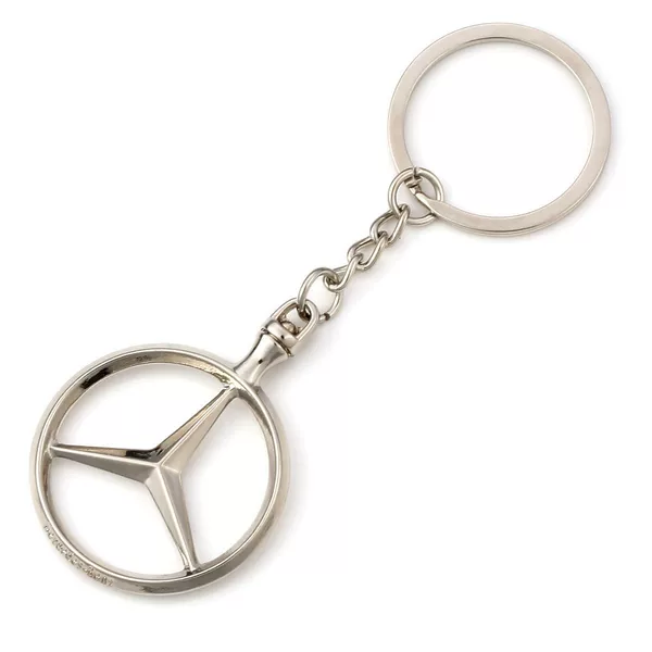 Suitable for Benchi car logo car hollow logo metal keychain advertising waist key ring chain pendant