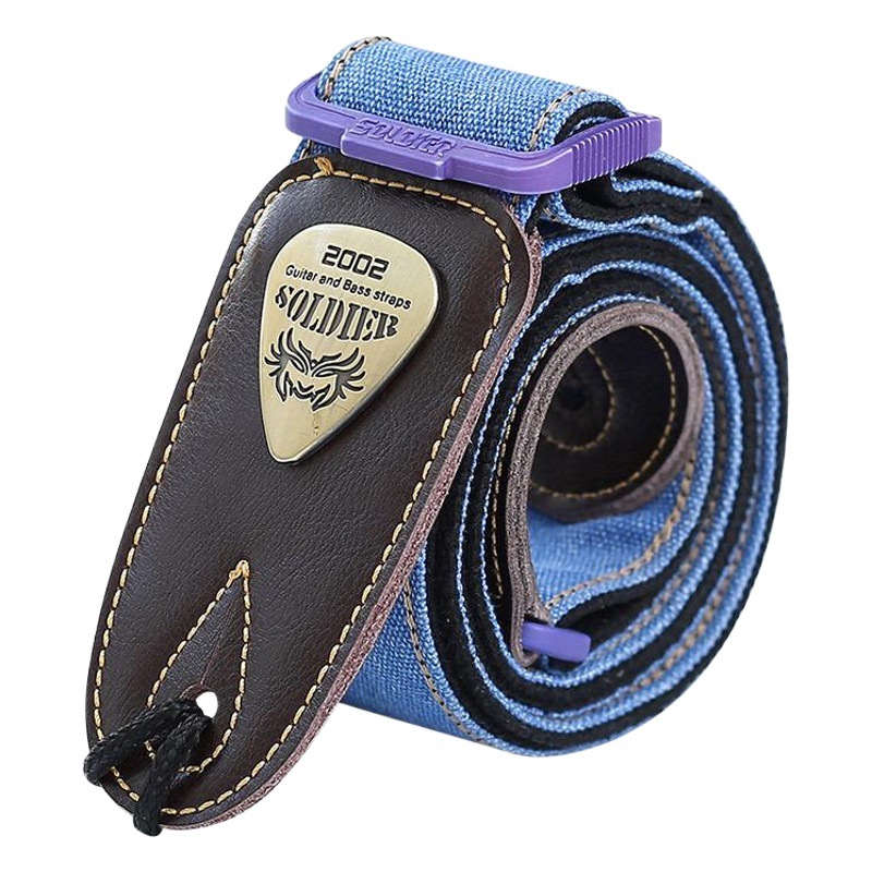 Correa de guitarra soldado soldado, correa de hombro para guitarra eléctrica acústica folclórica, correa de cuero genuino ensanchada para bajo Perseus
