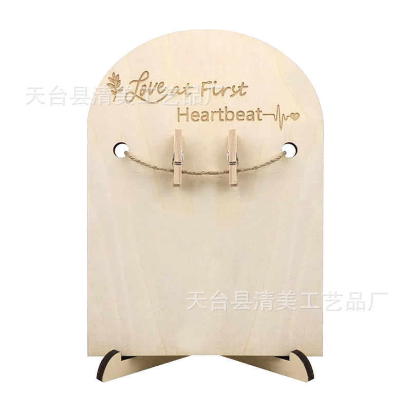 Marco de fotos de madera para bebés B Super Memorial Adornos conmemorativos para padres novatos Marco de fotos de madera ultrasónico de madera