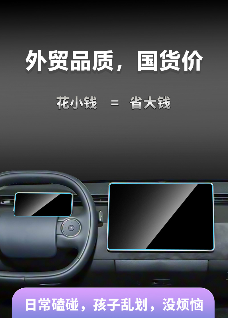 Suitable for Nio Firefly Navigation Screen Tempered Film, Central Control Dashboard Protection, Car Interior Film