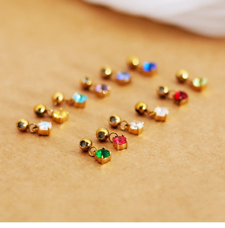 DIY Jewelry Accessories Classification 1 Piece 4*4*3mm 304 Stainless Steel Artificial Diamond Real Gold Plated Constellation Pendant Chain DIY Jewelry Accessories