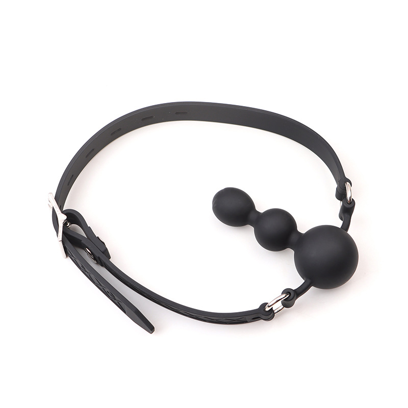 Silicone Ball Gag with Drainage Design, Adjustable Bondage Mouth Gag for SM Play — detail image 8