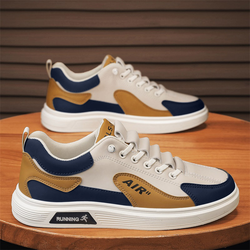 Zapatos de skate para hombres de verano nuevos zapatos deportivos transpirables de cuero de moda juvenil coreano universal zapatos blancos para hombres image 6