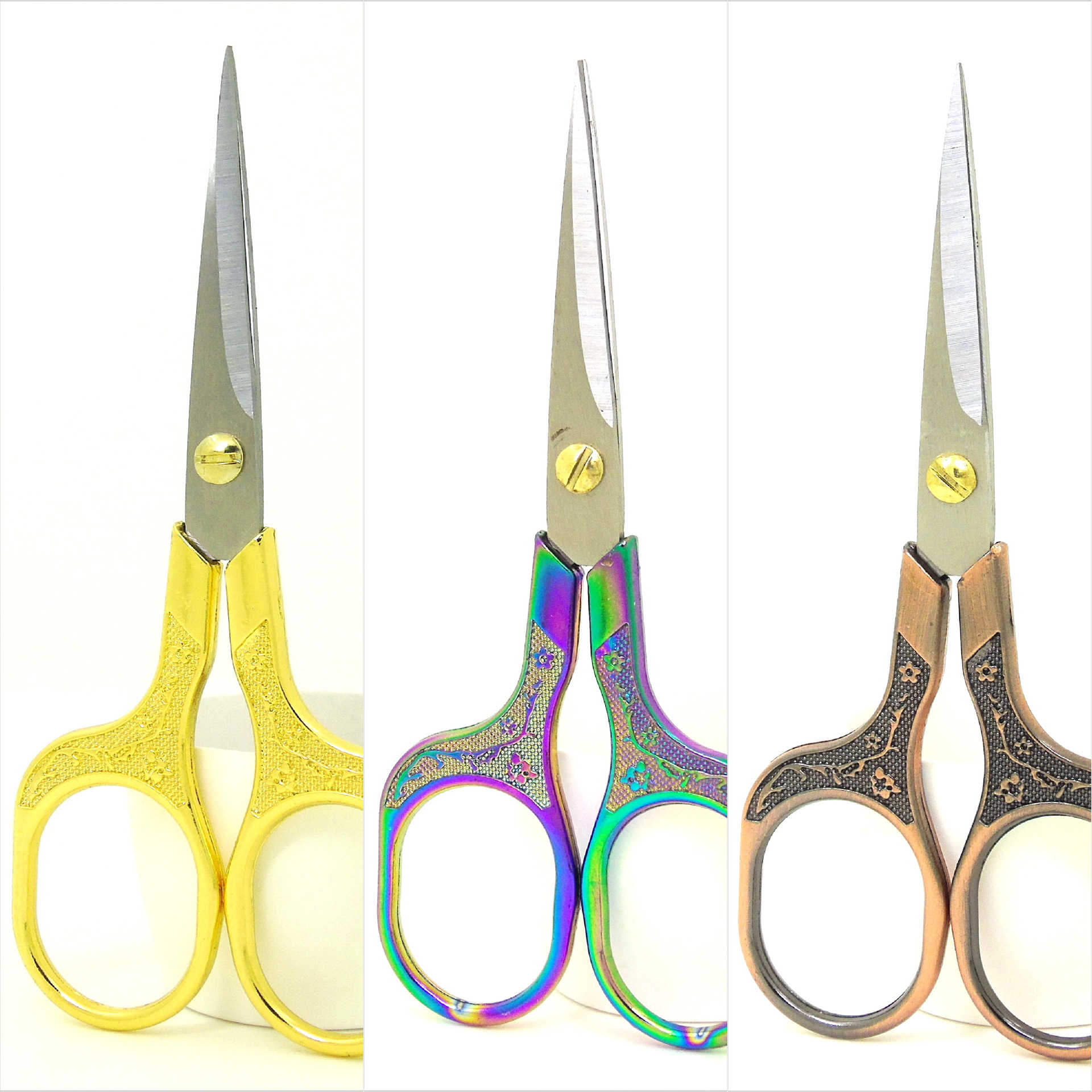 Tijeras retro de mango cuadrado para bordado y uso doméstico