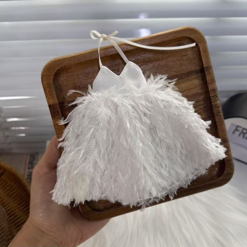 Gazi Sister's Suspender Feather Dress for Summer Outings, Zsiga's Dream Destination, Doll Clothes, Movable Doll, Gazi Sister's Outfit