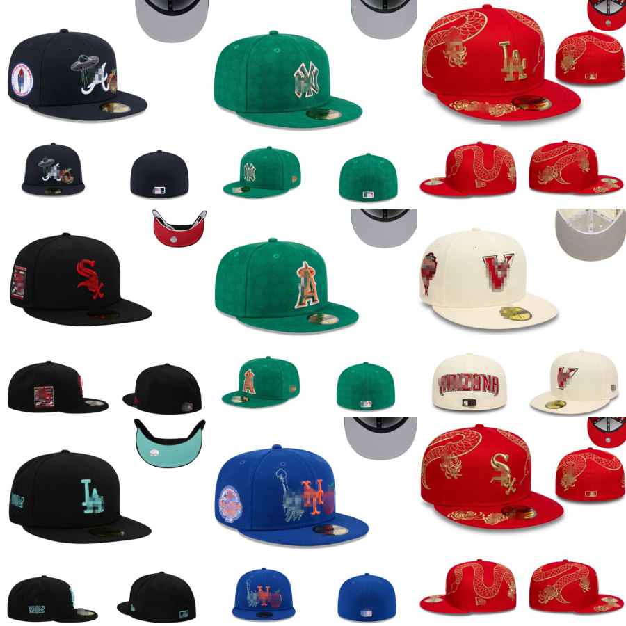 Transfronterizo 2024 Los Ángeles Dodge Grand Valley Gorra de béisbol ganadora plana Sombrero de ala plana no ajustable completamente cerrado