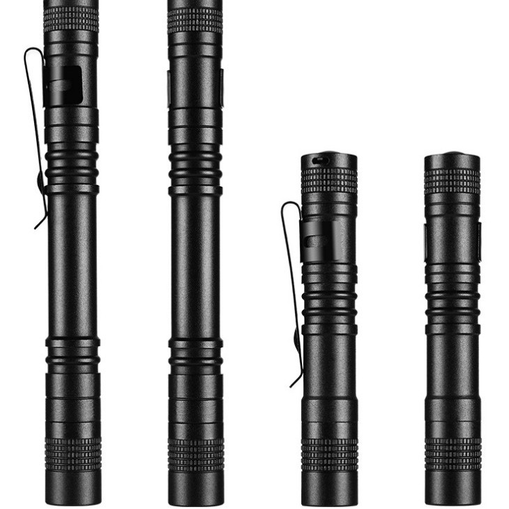 Amazon LED portátil AA linterna de batería seca pequeña linterna No.7 batería médica en forma de pluma lámpara