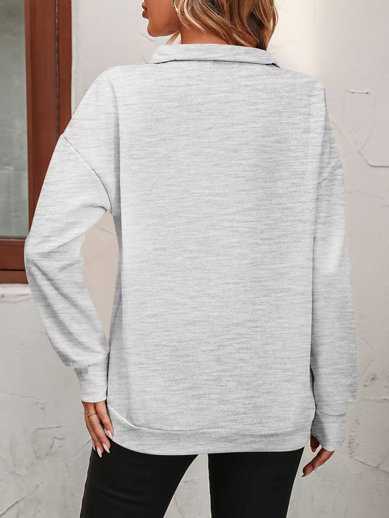 2026 Foreign Trade Women's Half-Zip Long Sleeve Sweatshirt Fashion Pullover Hoodie For Women_ecoleips.com