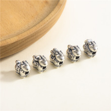 S999足银3D隔珠马上有钱木马隔珠马上发财马上有缘手链散珠配件