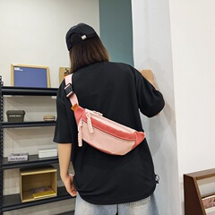 日本製コントラストカラーチェストバッグレディースインカジュアルシンプルクロスボディバッグ新入生オートバイスポーツバッグ多用途ウエストバッグ