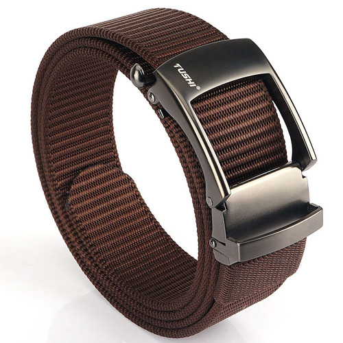 New 3.5 thickened tank pattern woven nylon automatic buckle belt outdoor casual versatile men's trouser belt wholesale