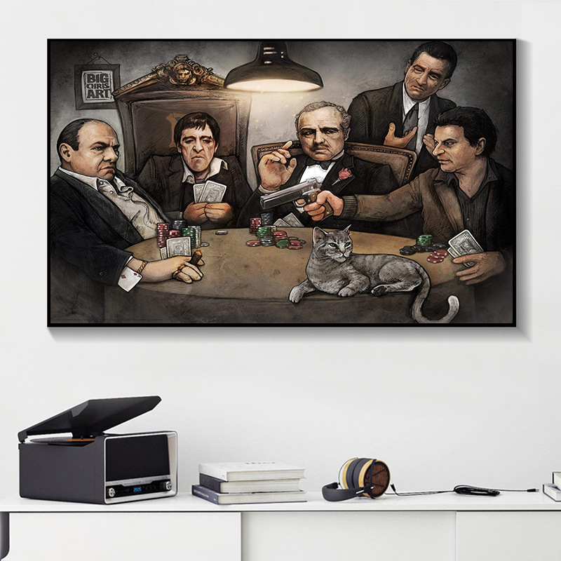 Modern movie painting gangster canvas painting mural poster wall art bedroom living room modern decoration 4