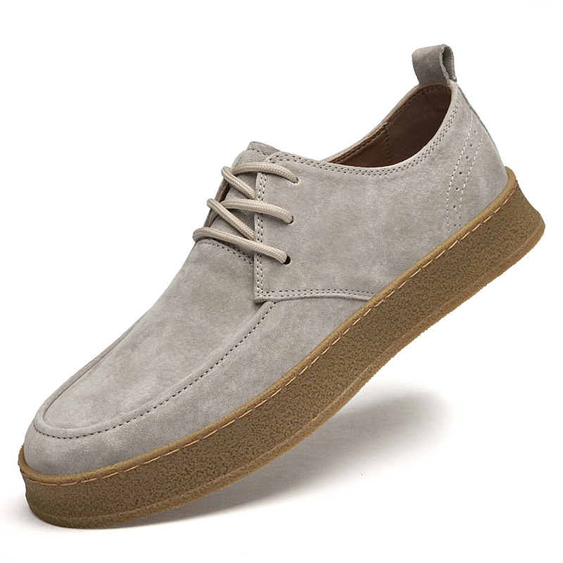 European Station Men's Leather Shoes Casual Fashion Flat Shoes 2022 Spring New Arrival Frosted Leather Lace-Up Men's All-Match Trendy European Station Men's Leather Shoes Casual Fashion Flat Shoes 2022 Spring New Arrival Frosted Leather Lace-Up Men's All-Match Trendy
